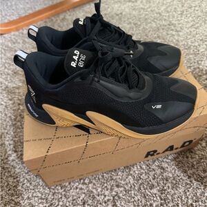 R.A.D Women's Black and Tan Athletic Shoes